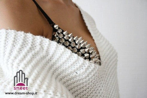 Reggiseno Borchiato Argento