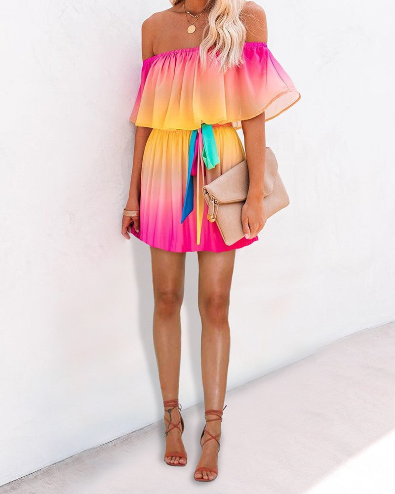 Rainbow sofly dress shortly