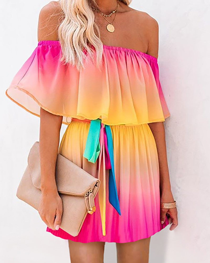 Rainbow sofly dress shortly