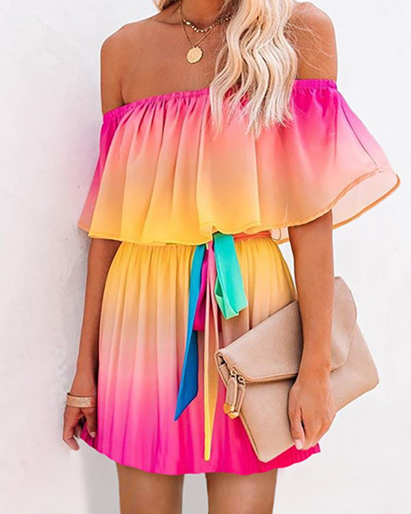 Rainbow sofly dress shortly