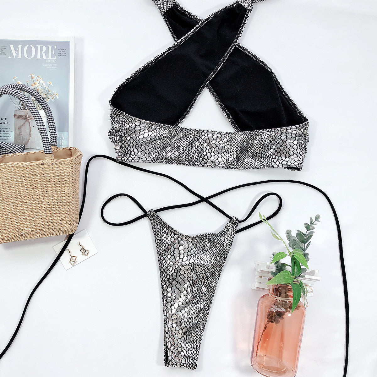 Bikini incrocio gold pyton