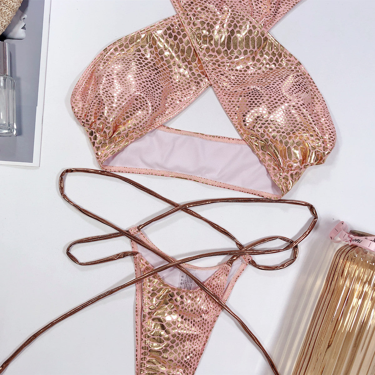 Bikini incrocio gold pyton