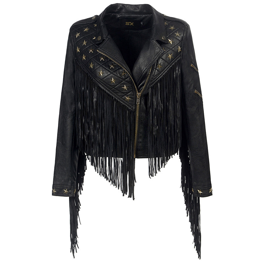 Giacca ecopelle frangestars