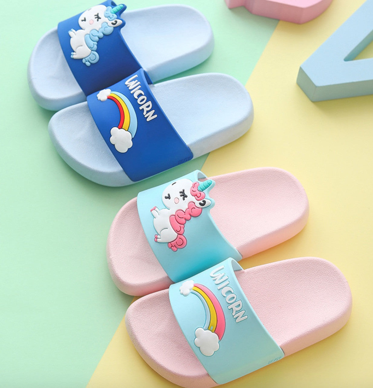 Ciabattine baby unicorn pvc