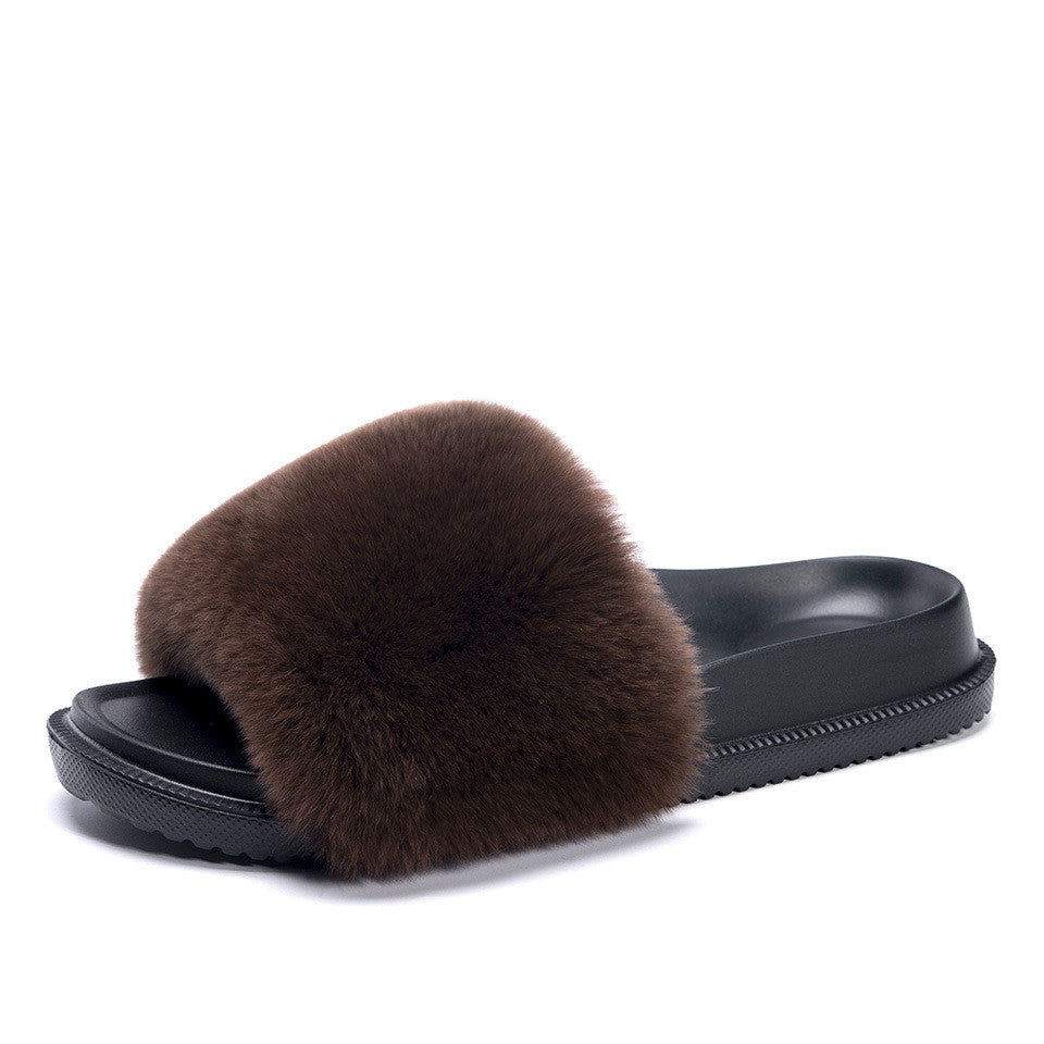 Ciabatte pelose leopard