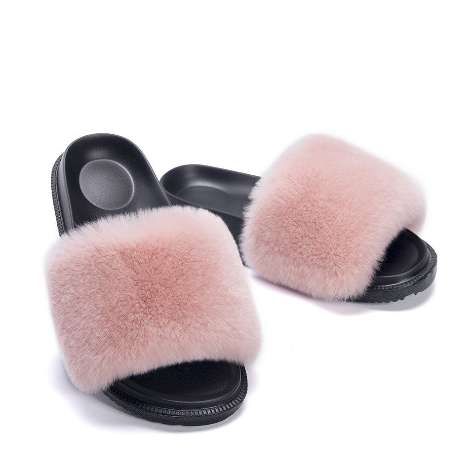 Ciabatte pelose leopard