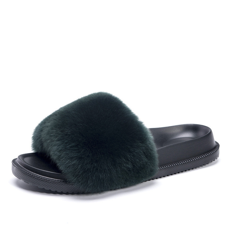 Ciabatte pelose leopard