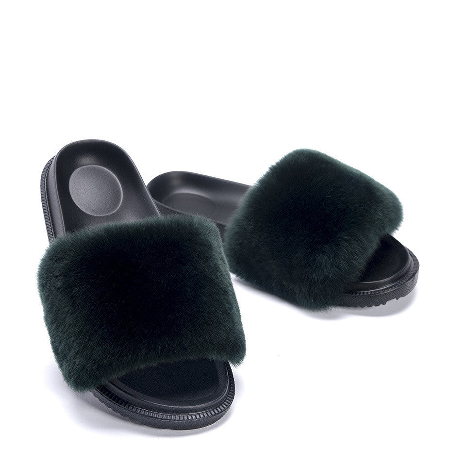 Ciabatte pelose leopard