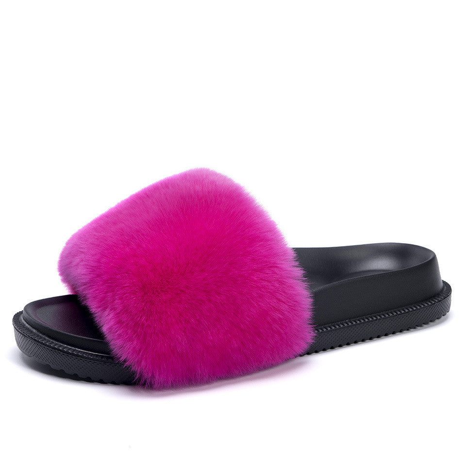 Ciabatte pelose leopard