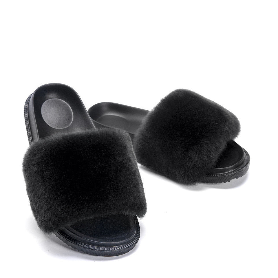 Ciabatte pelose leopard