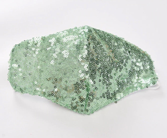 Mascherina pailettes perlescente