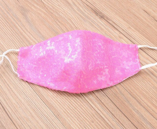 Mascherina pailettes perlescente