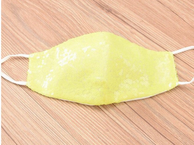 Mascherina pailettes perlescente
