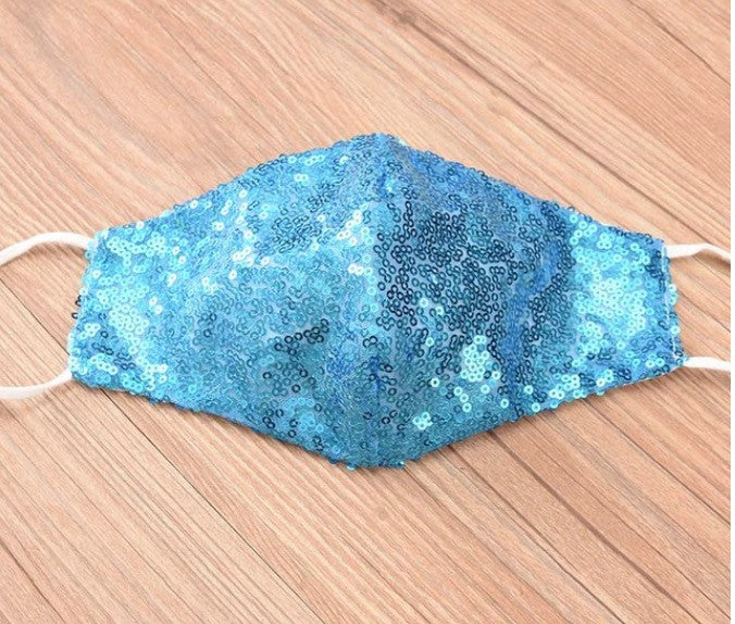 Mascherina pailettes perlescente