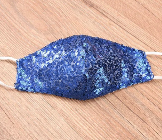 Mascherina pailettes perlescente