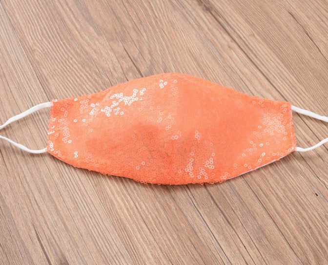 Mascherina pailettes perlescente