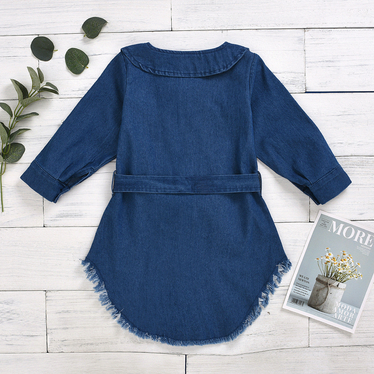 Vestitino bimba perle denim