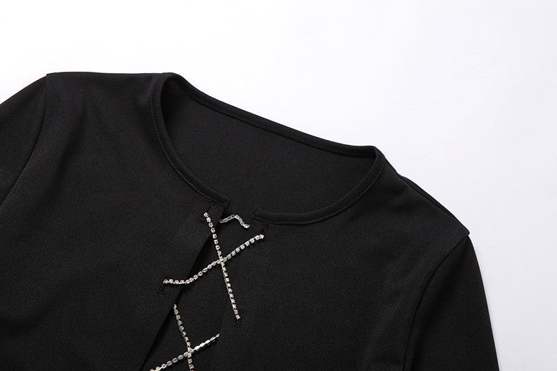 Maglia incrocio-strass