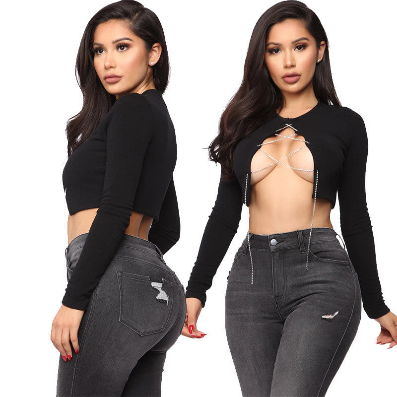 Maglia incrocio-strass