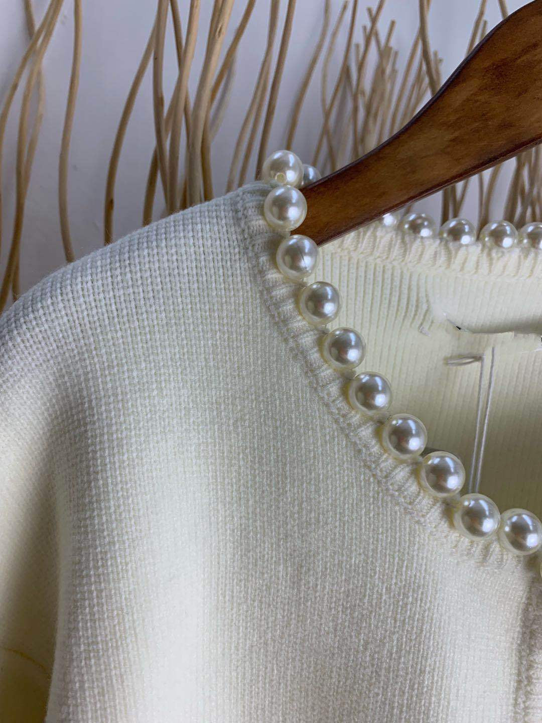 Cardigan bordo perle