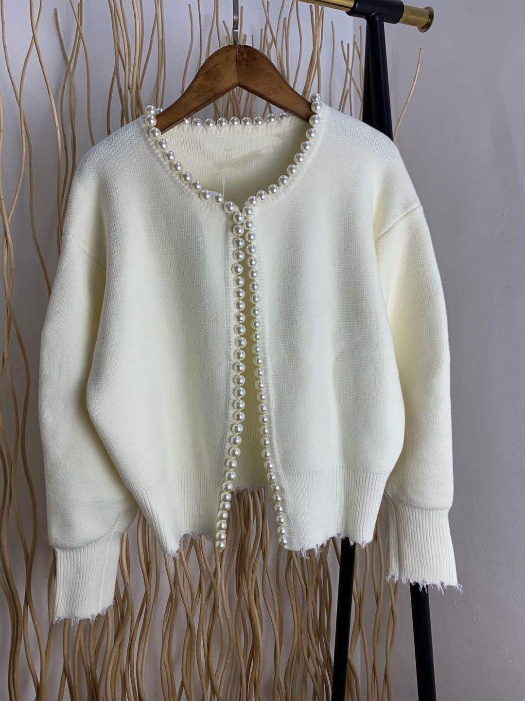 Cardigan bordo perle