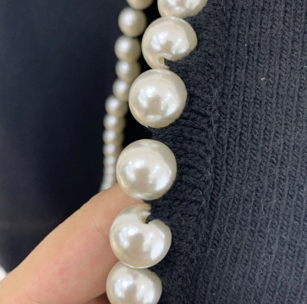 Cardigan bordo perle