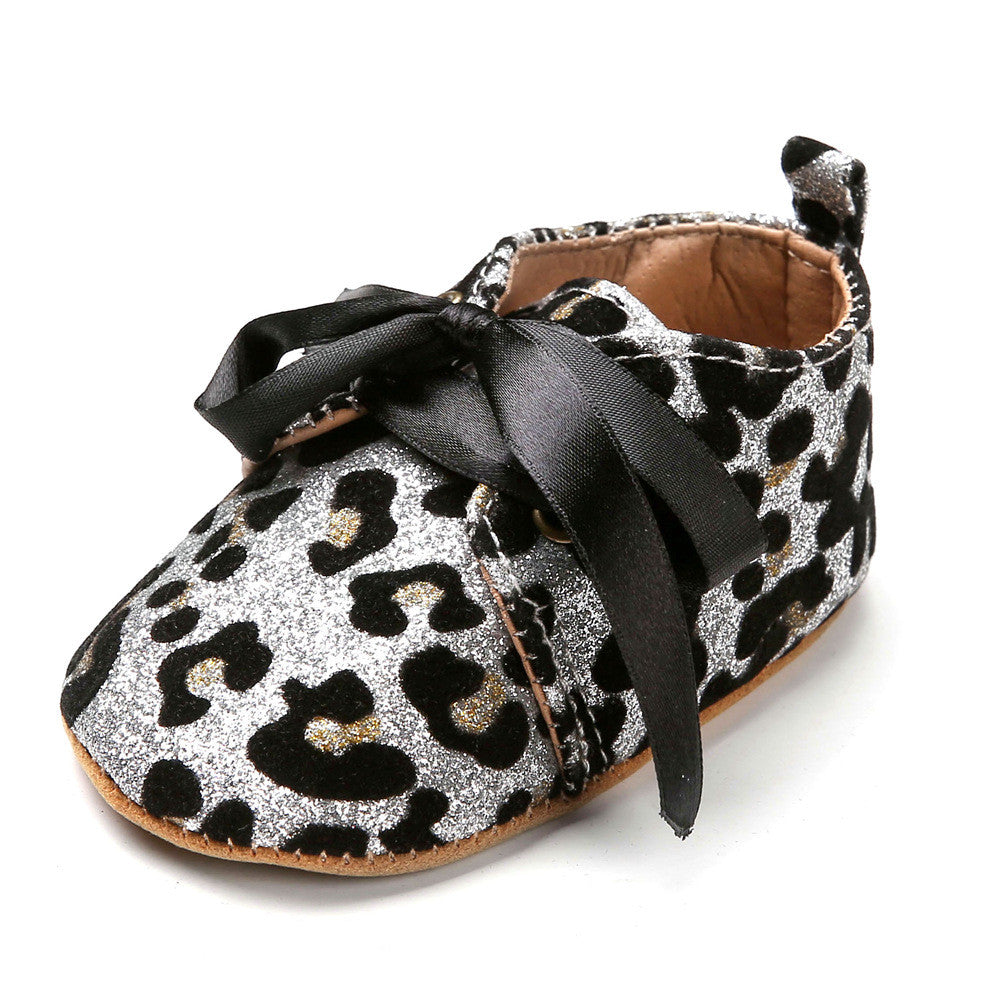 Scarpine neonata animalier glitter