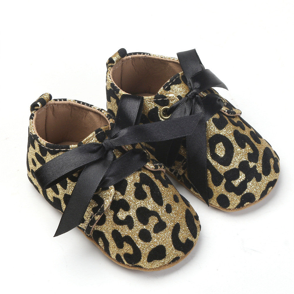 Scarpine neonata animalier glitter