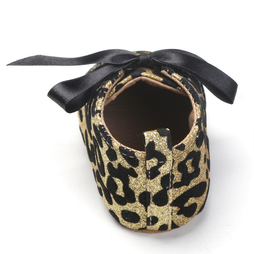 Scarpine neonata animalier glitter