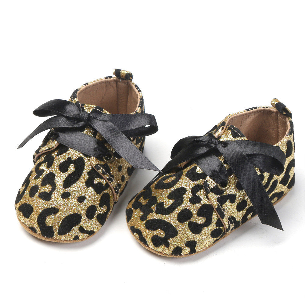 Scarpine neonata animalier glitter