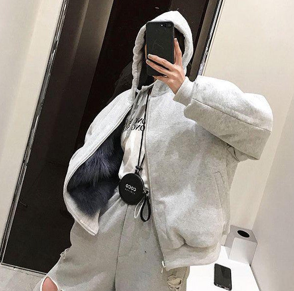 Felpone double-face pelliccia