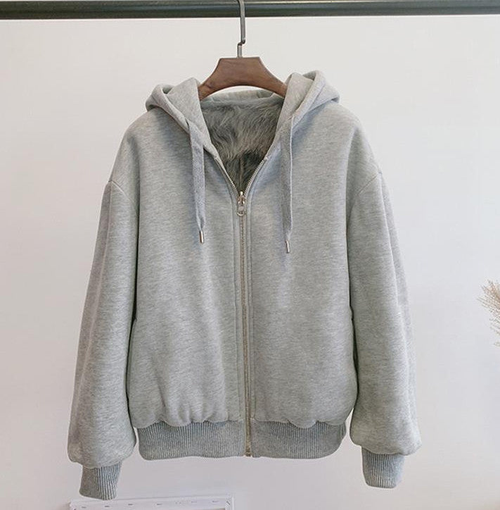 Felpone double-face pelliccia