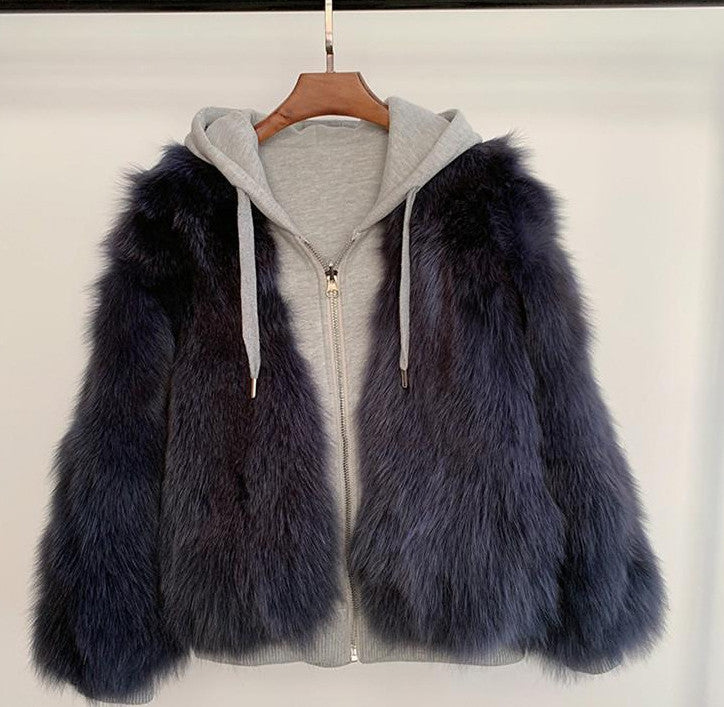 Felpone double-face pelliccia