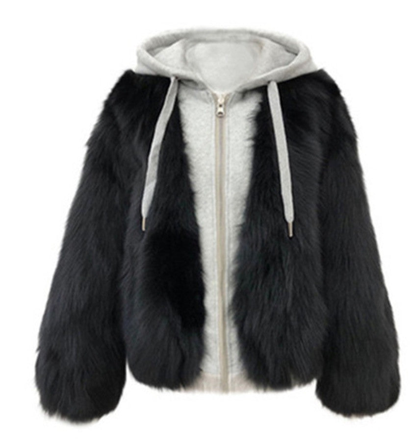 Felpone double-face pelliccia