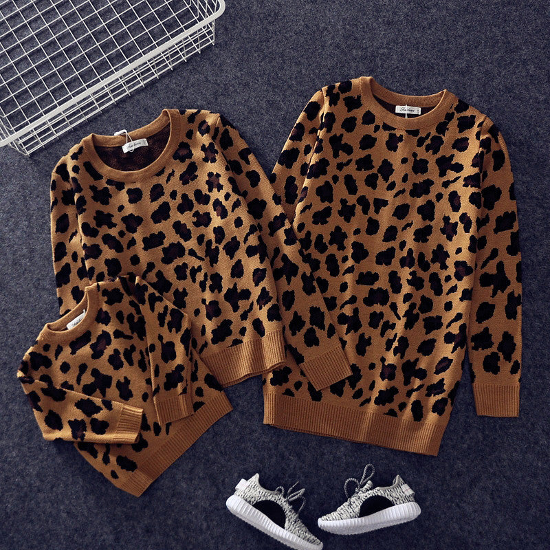 Coordinato mamma figlia maglioncini leopard