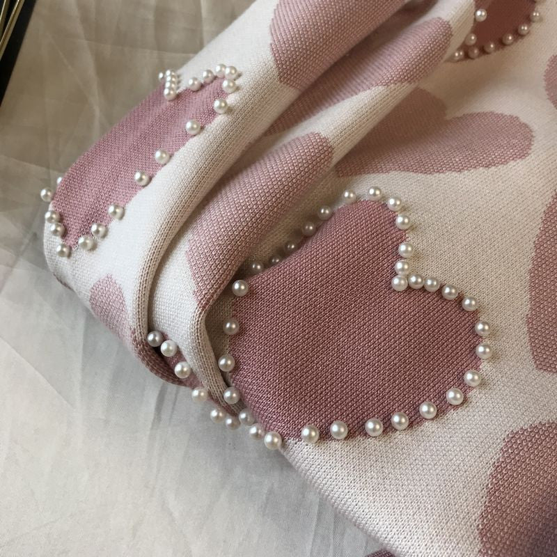 Set pants & pull cuori perle