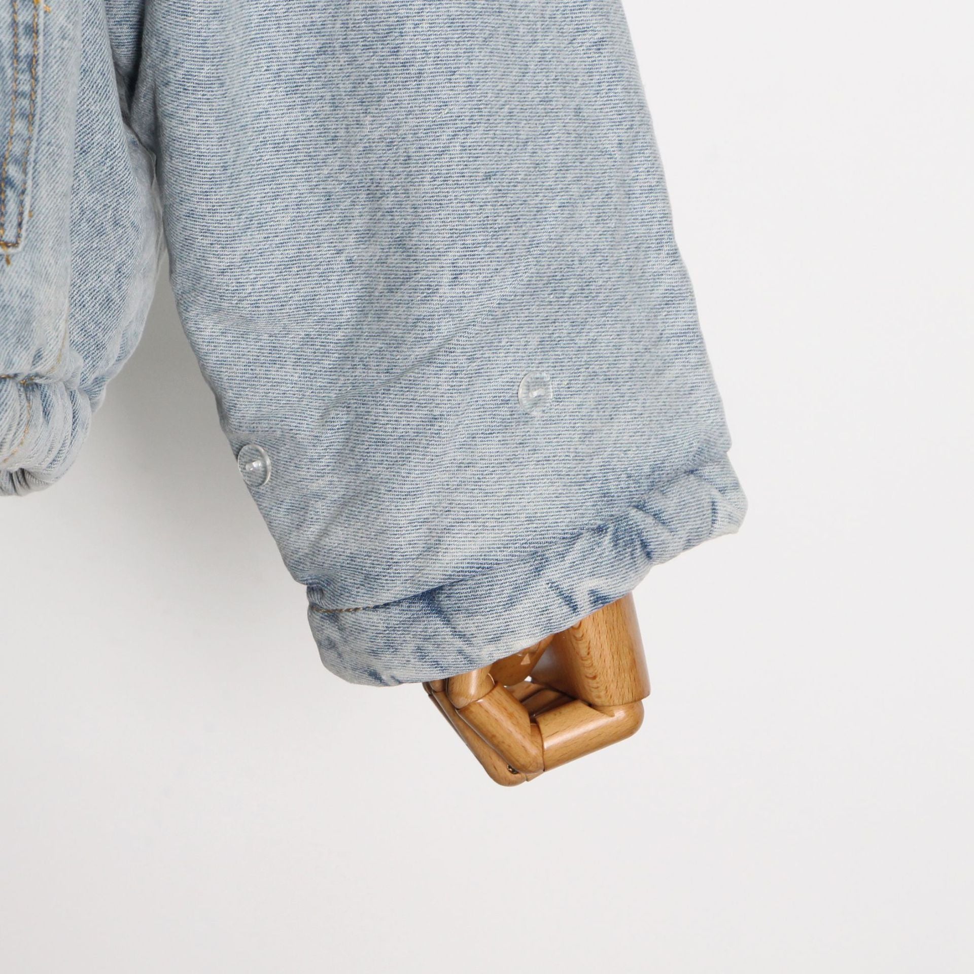 Giacca denim white and furry