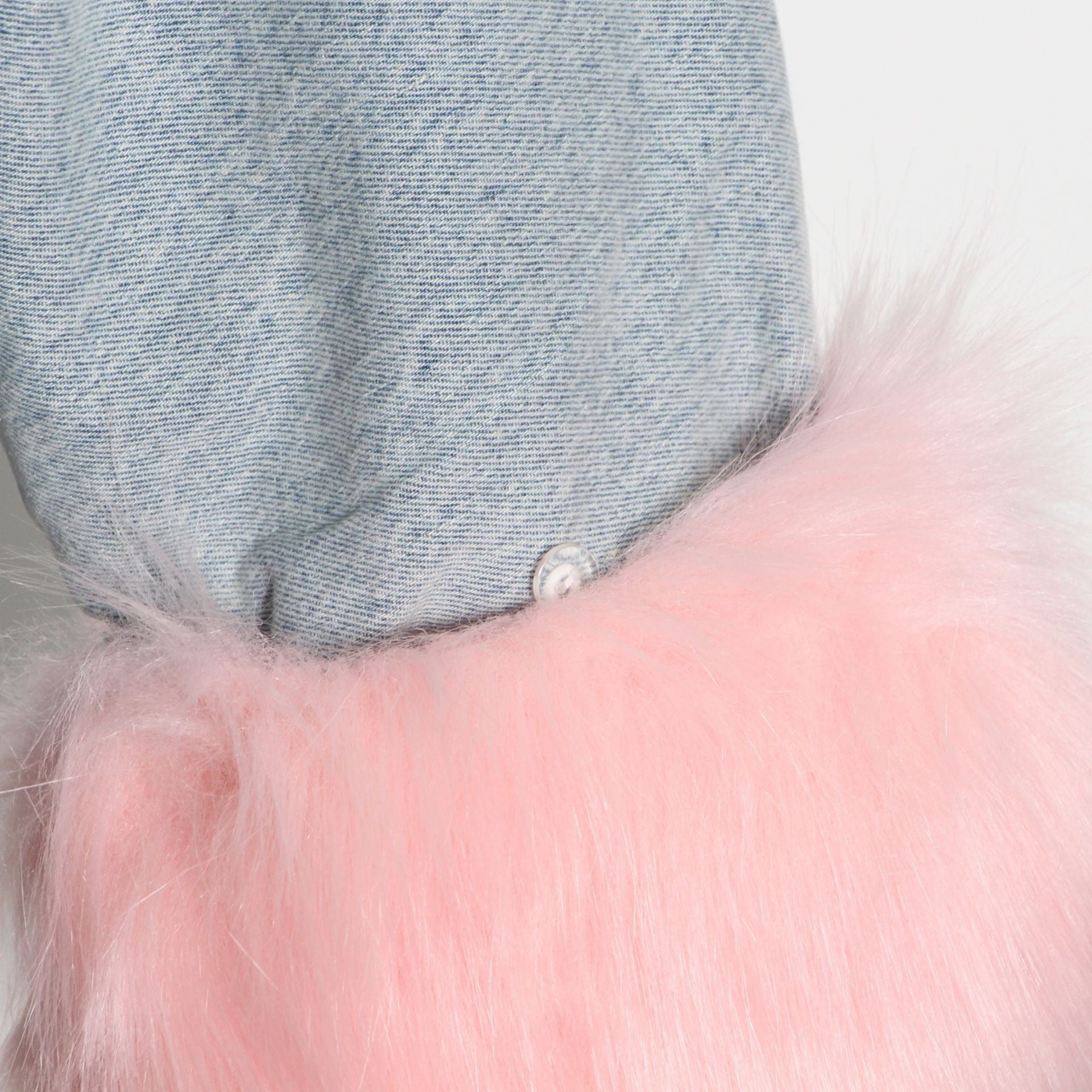 Giacca denim white and furry