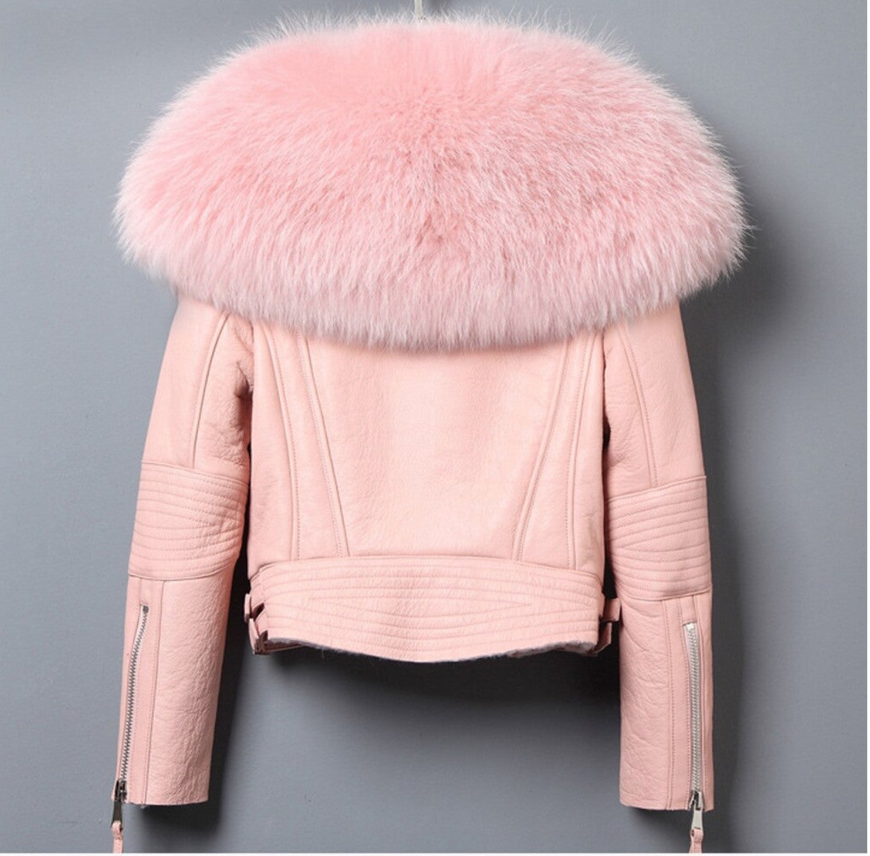 Giacca pelle con collo Eskid