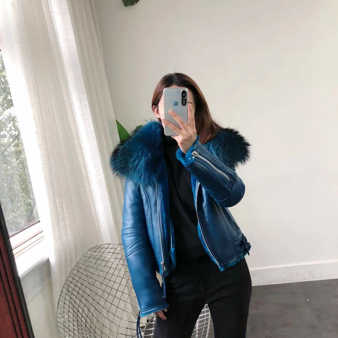 Giacca pelle con collo Eskid