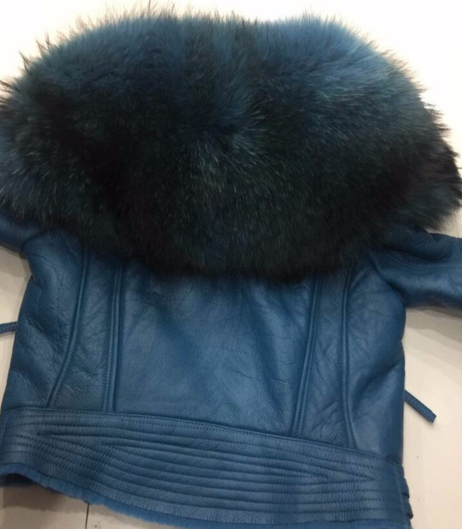 Giacca pelle con collo Eskid