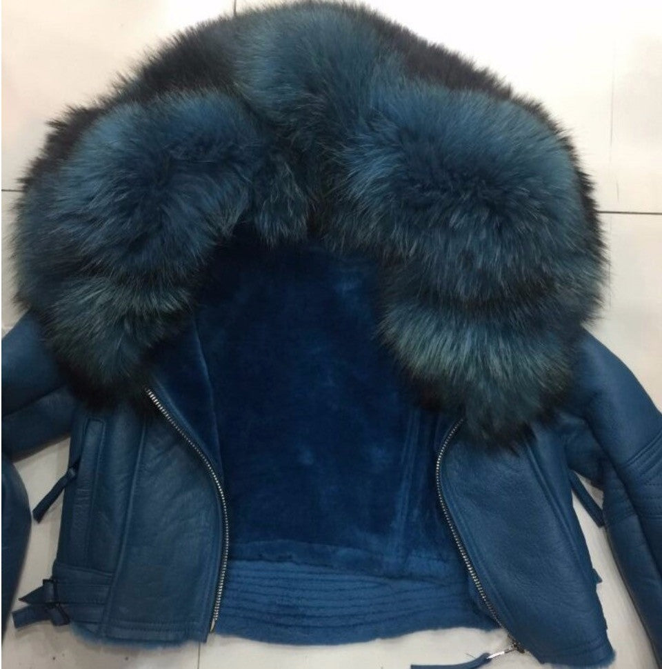 Giacca pelle con collo Eskid