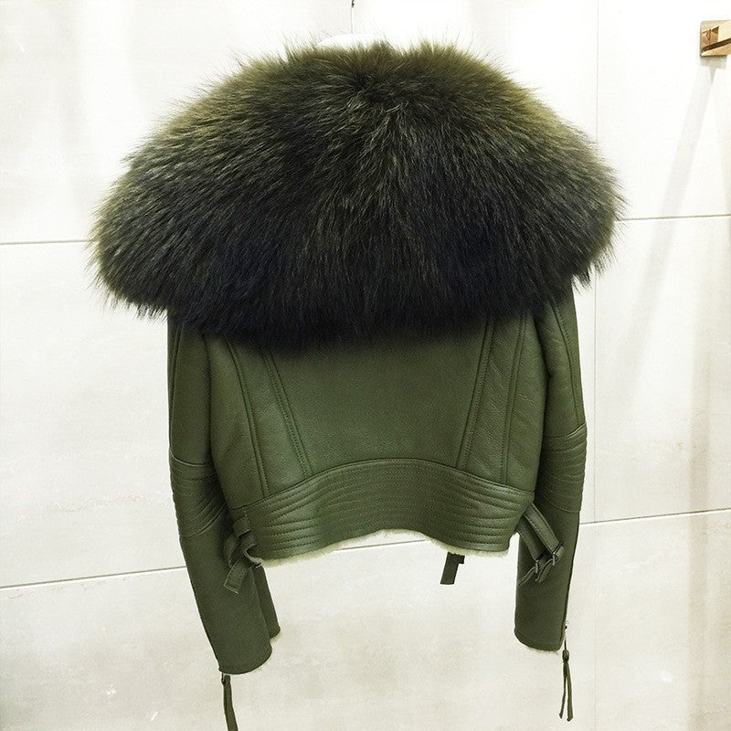 Giacca pelle con collo Eskid