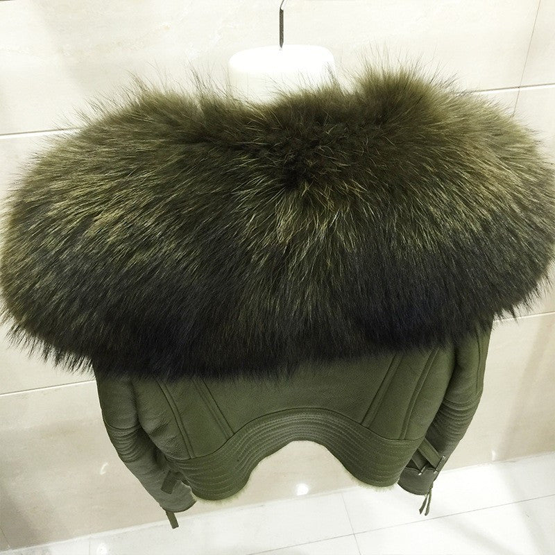 Giacca pelle con collo Eskid