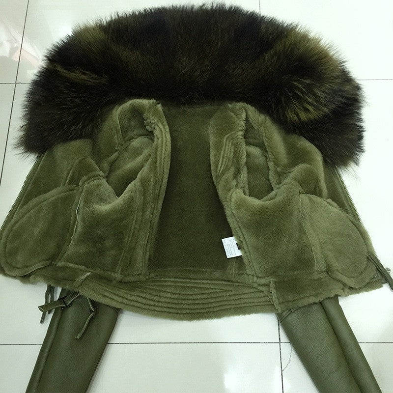 Giacca pelle con collo Eskid