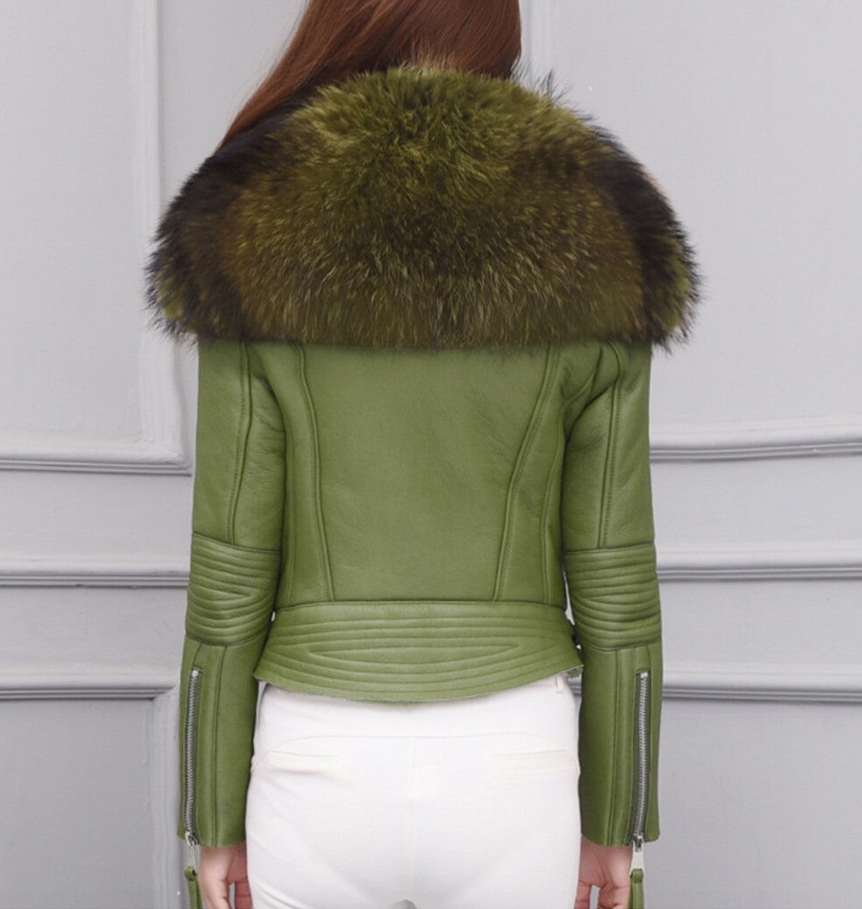 Giacca pelle con collo Eskid