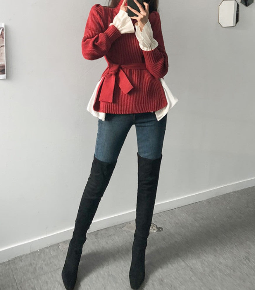 Cardigan shoulderbow