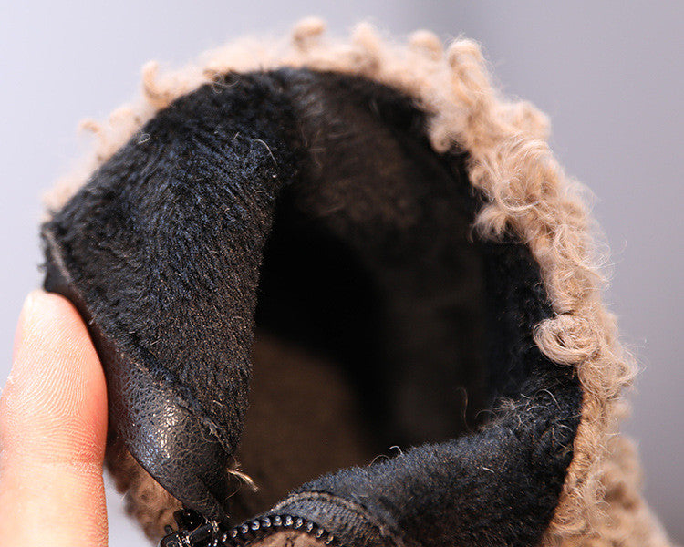 Scarponcini baby in lana riccia d'agnello