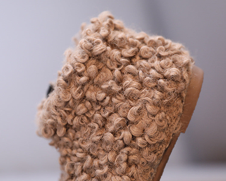 Scarponcini baby in lana riccia d'agnello