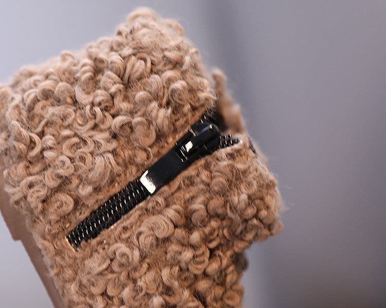 Scarponcini baby in lana riccia d'agnello